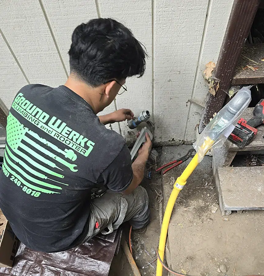 Technician repiping in Rancho Cucamonga